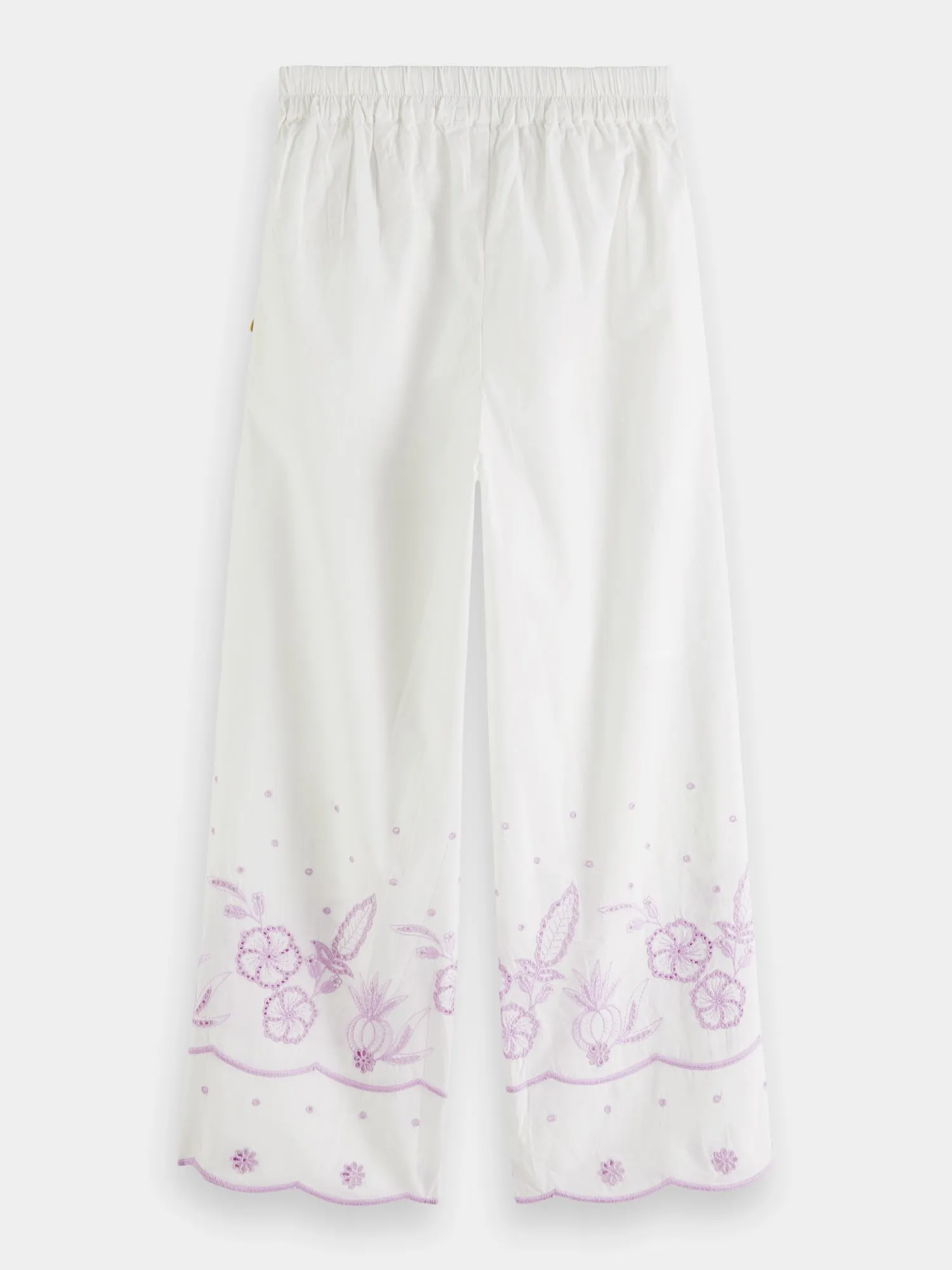 Kids - Cropped broderie anglaise pants