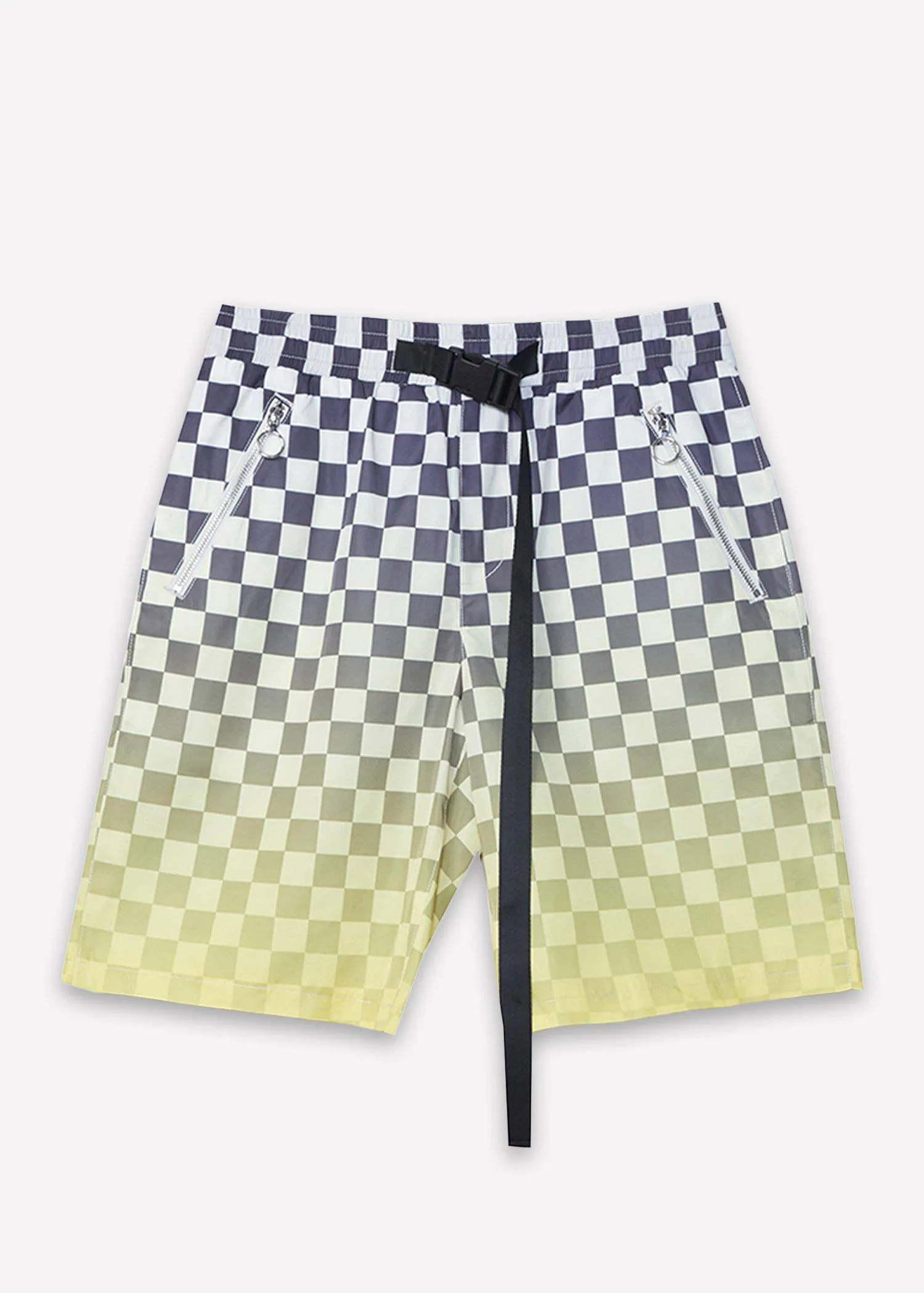 Konus Men's Ombre Checker Shorts In Yellow