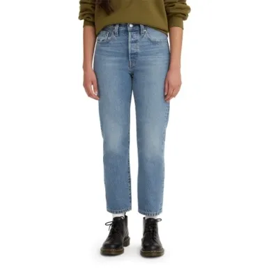 Levi Women's 501 Crop Jeans - Oxnard Athens Pushed (Blue) (Mid Wash)