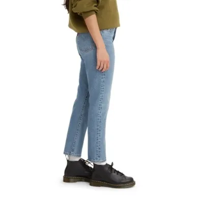 Levi Women's 501 Crop Jeans - Oxnard Athens Pushed (Blue) (Mid Wash)