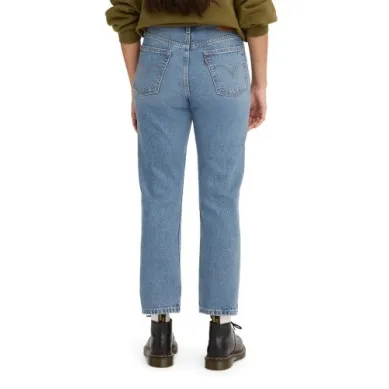 Levi Women's 501 Crop Jeans - Oxnard Athens Pushed (Blue) (Mid Wash)