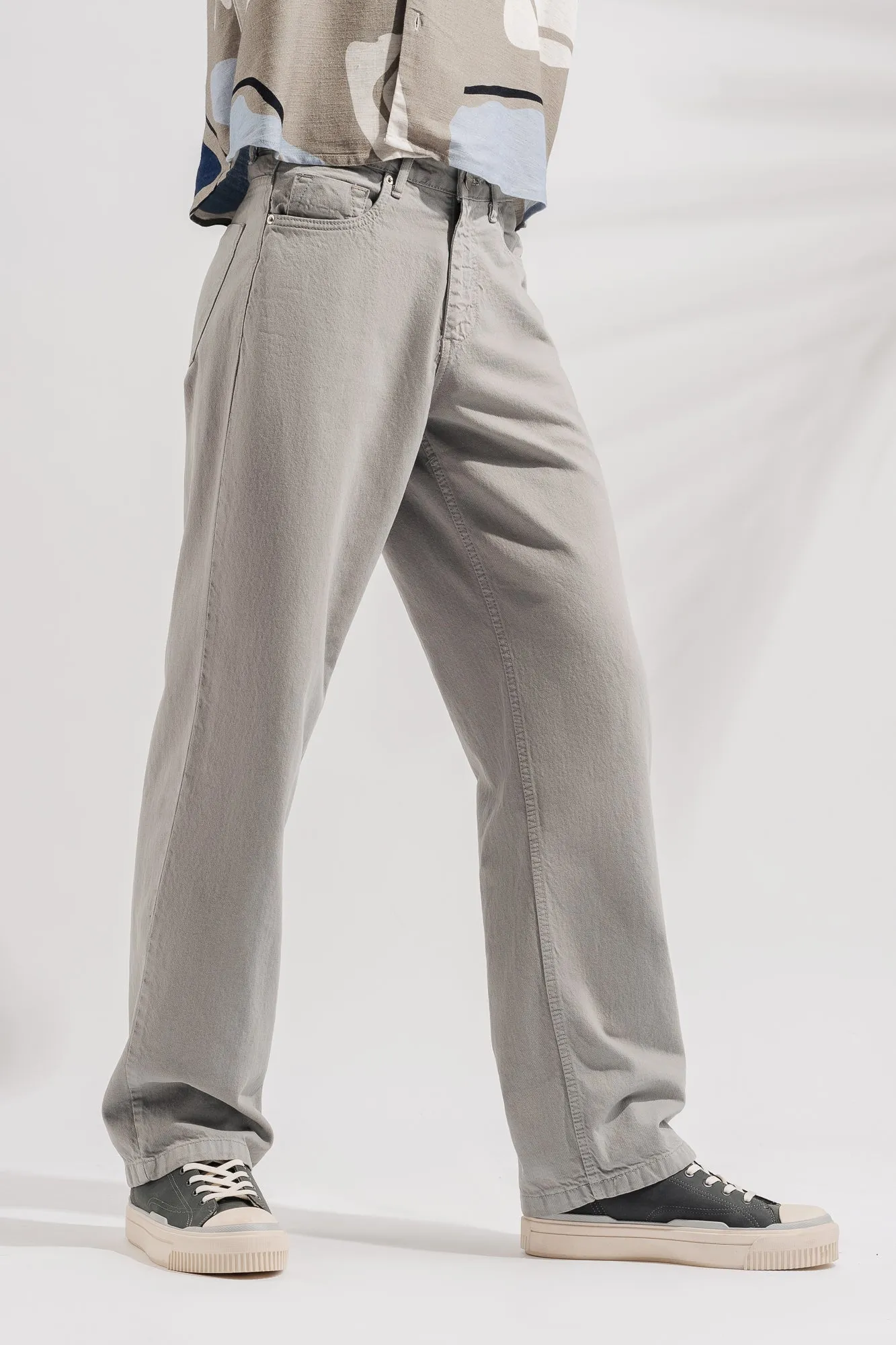 Light Grey Men's Straight Jeans