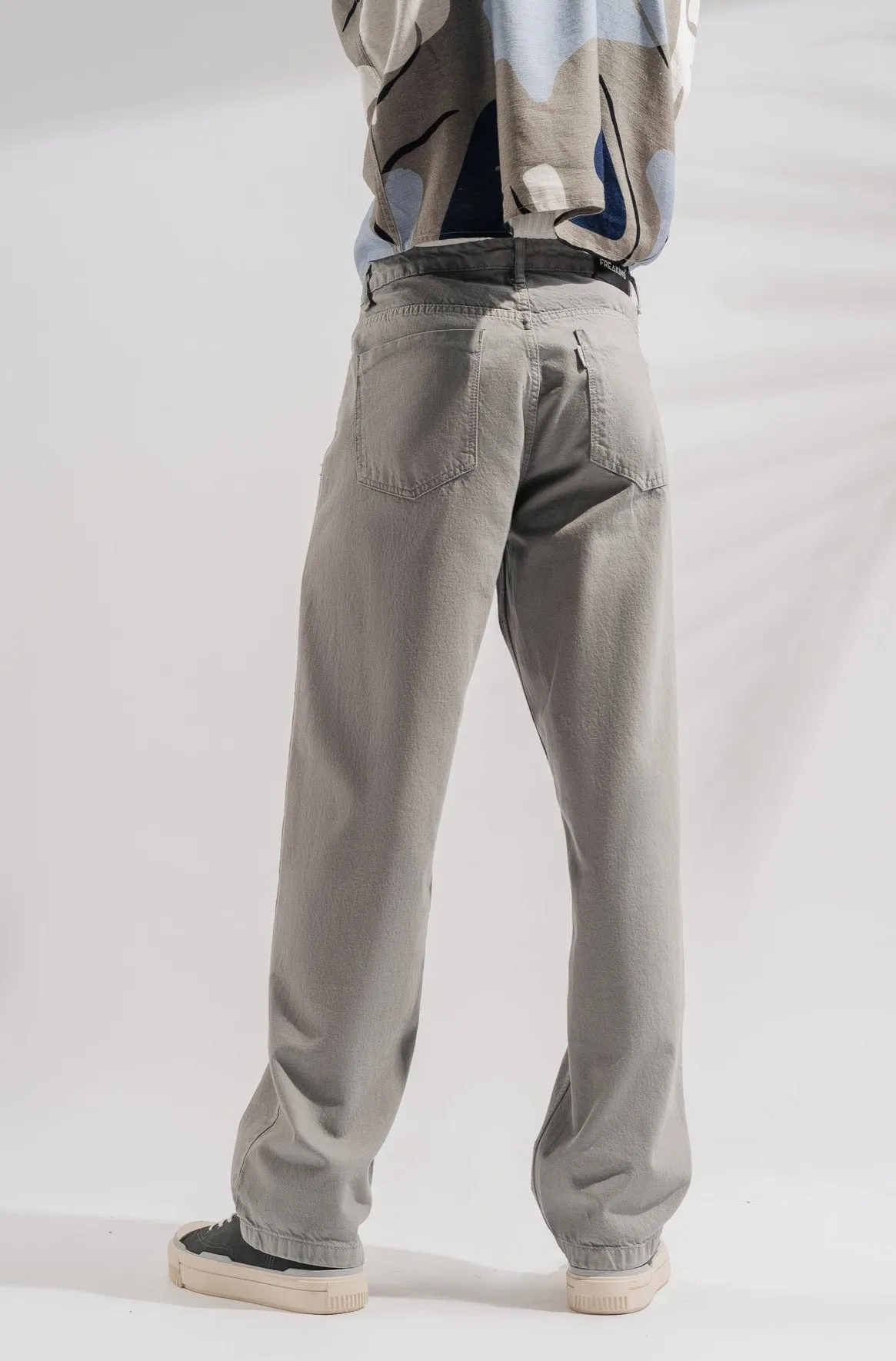 Light Grey Men's Straight Jeans