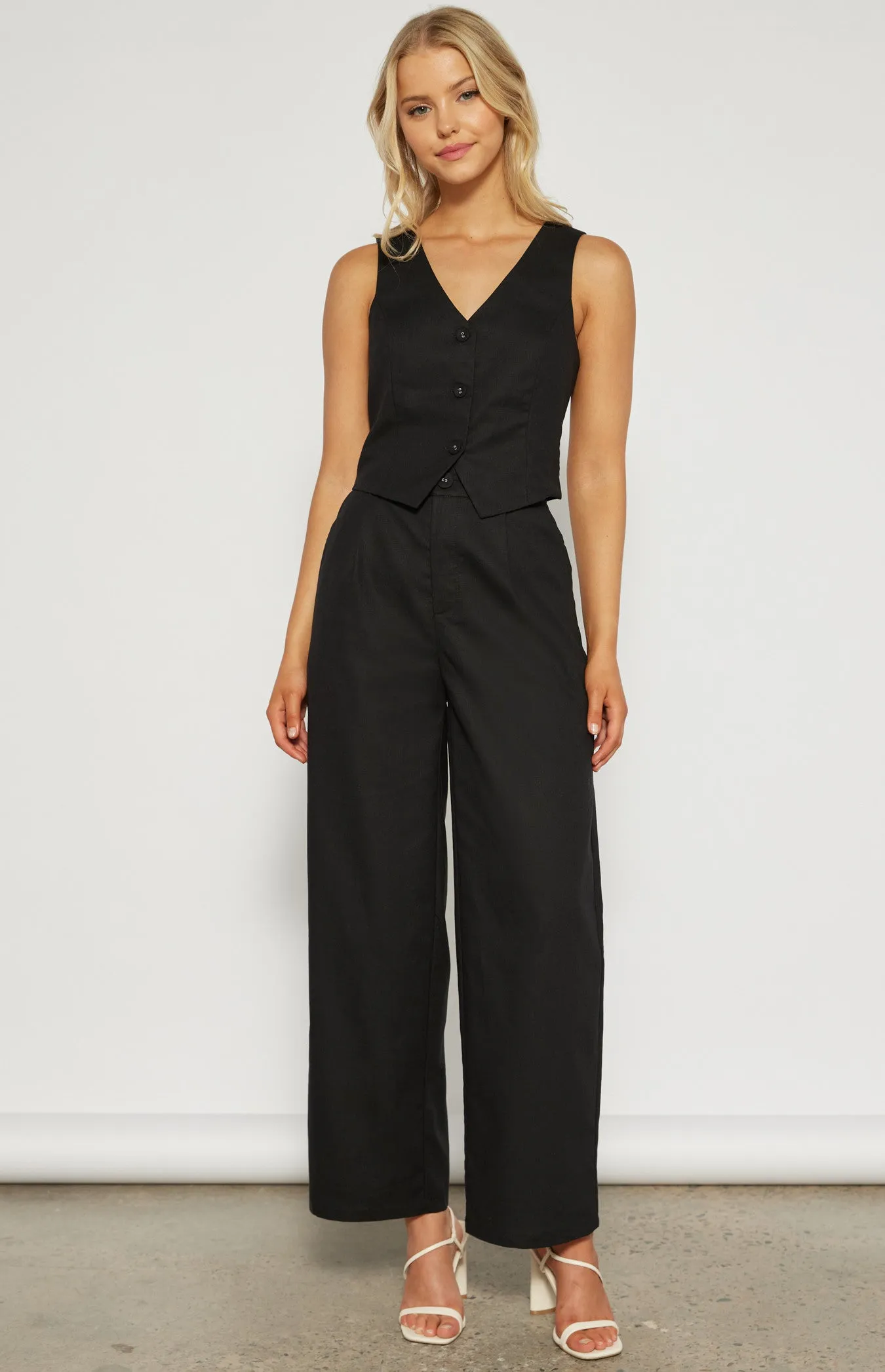 Linen Blend Wide Leg pant