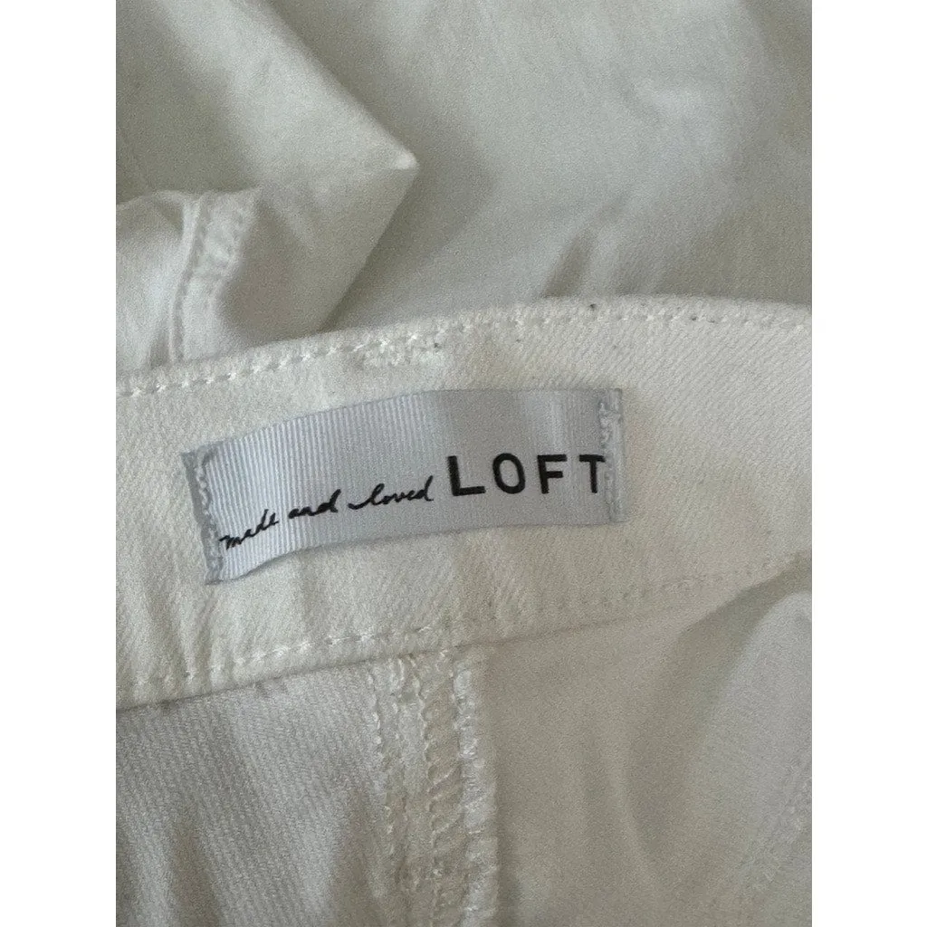 LOFT Women's White The Skinny Modern Denim Five-Pocket Jeans SZ 31