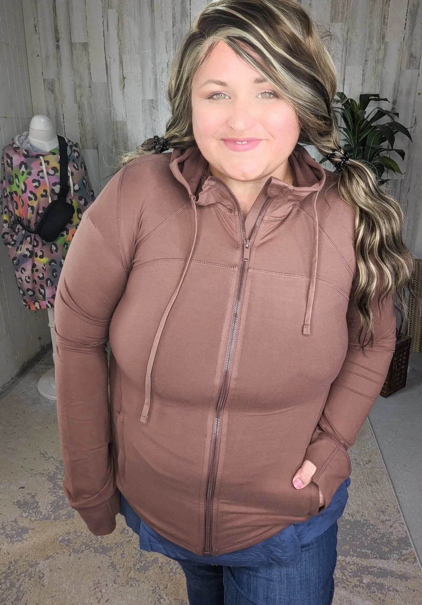 Malia Athletic Fit Full Zip Top w/Hood (5 colors!)