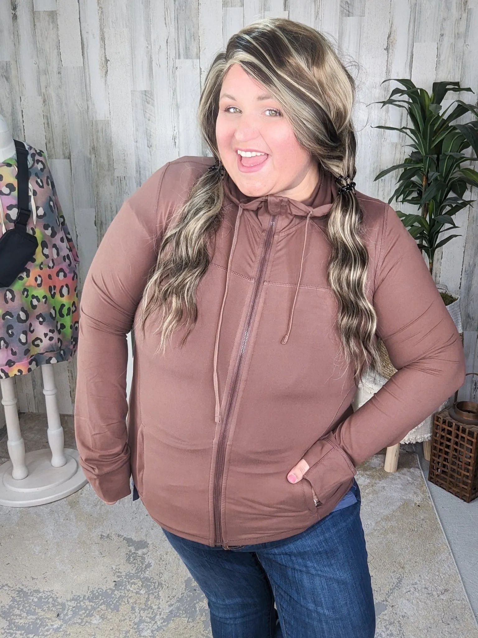 Malia Athletic Fit Full Zip Top w/Hood (5 colors!)
