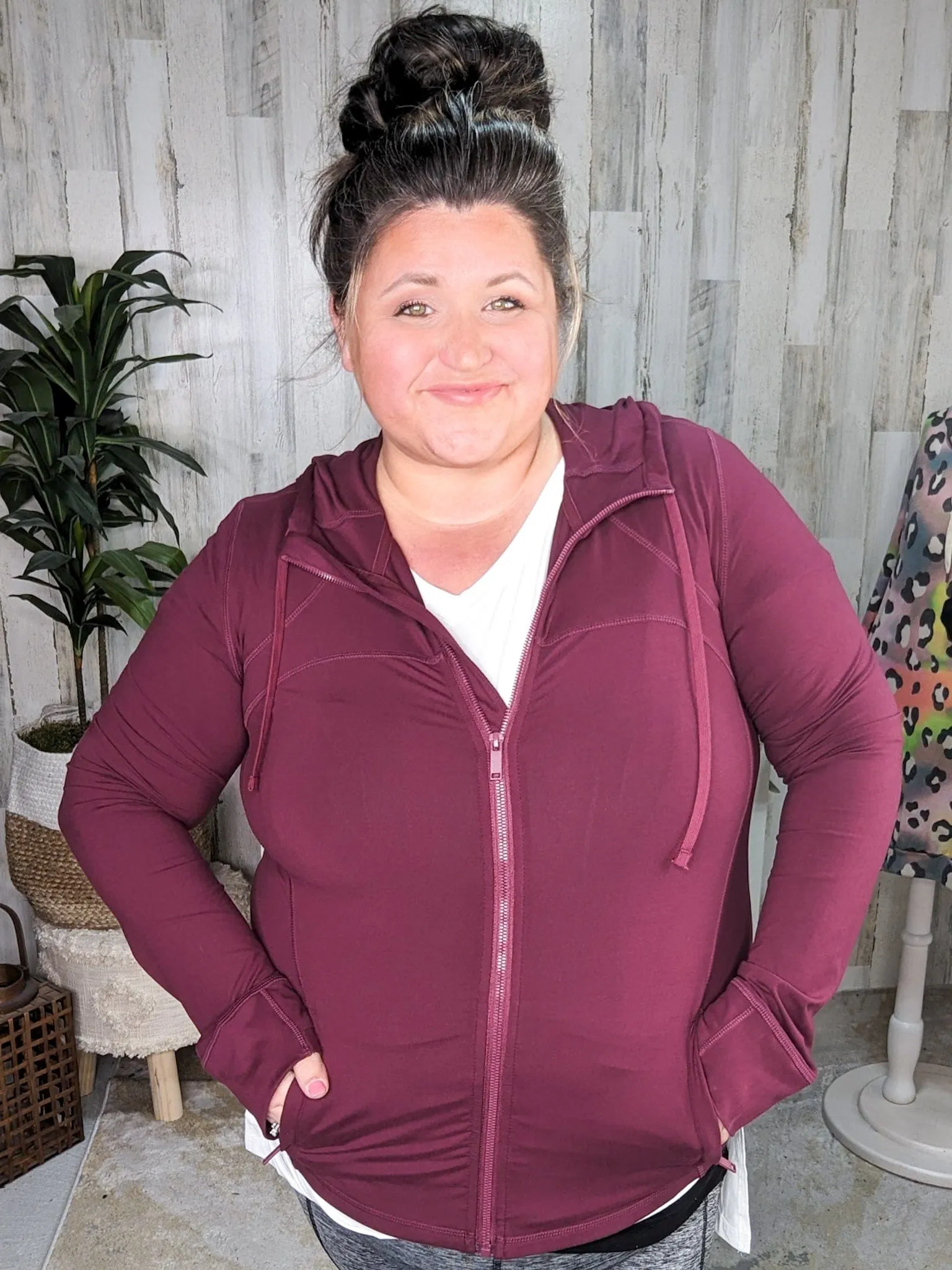 Malia Athletic Fit Full Zip Top w/Hood (5 colors!)