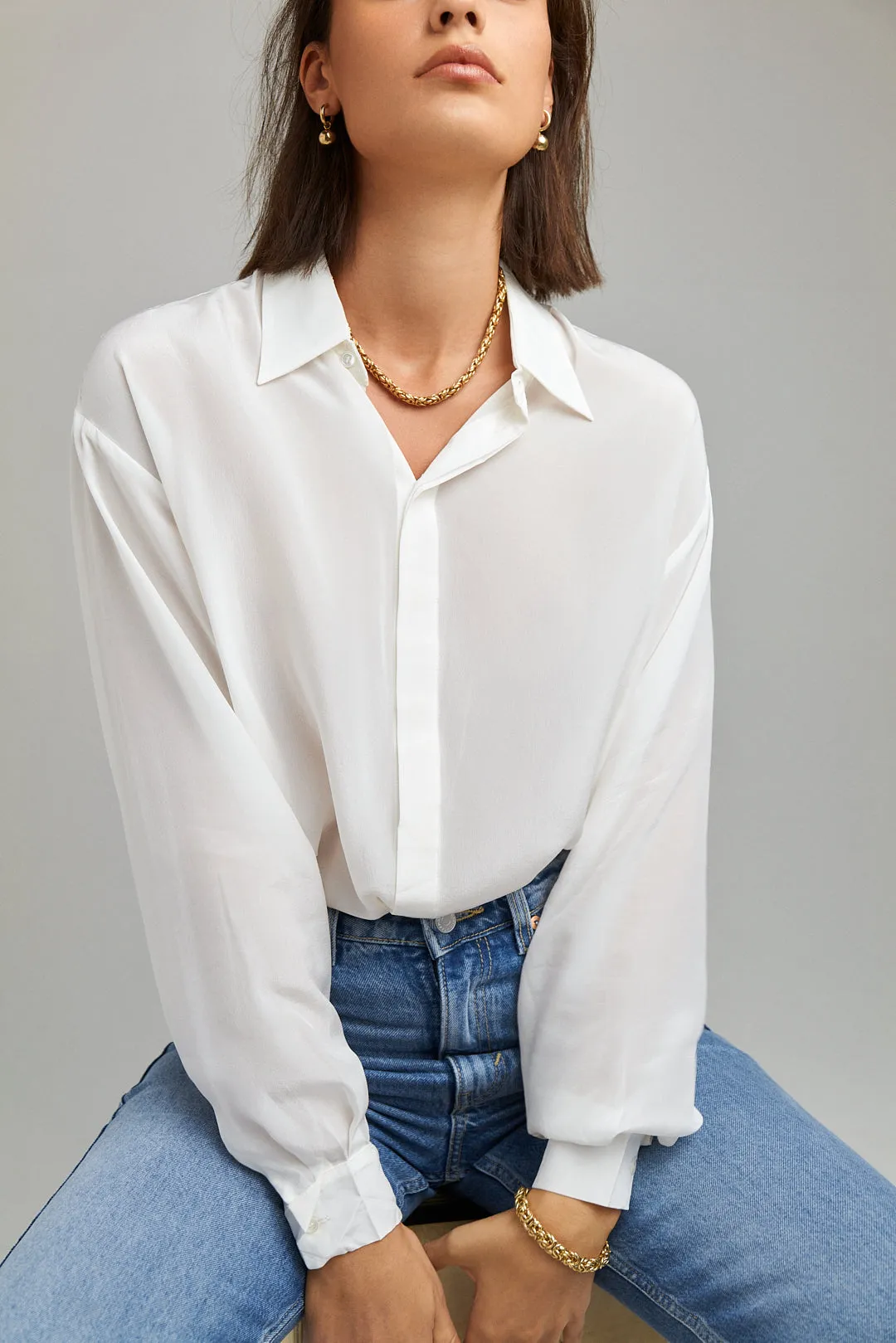 Man Shirt Silk White