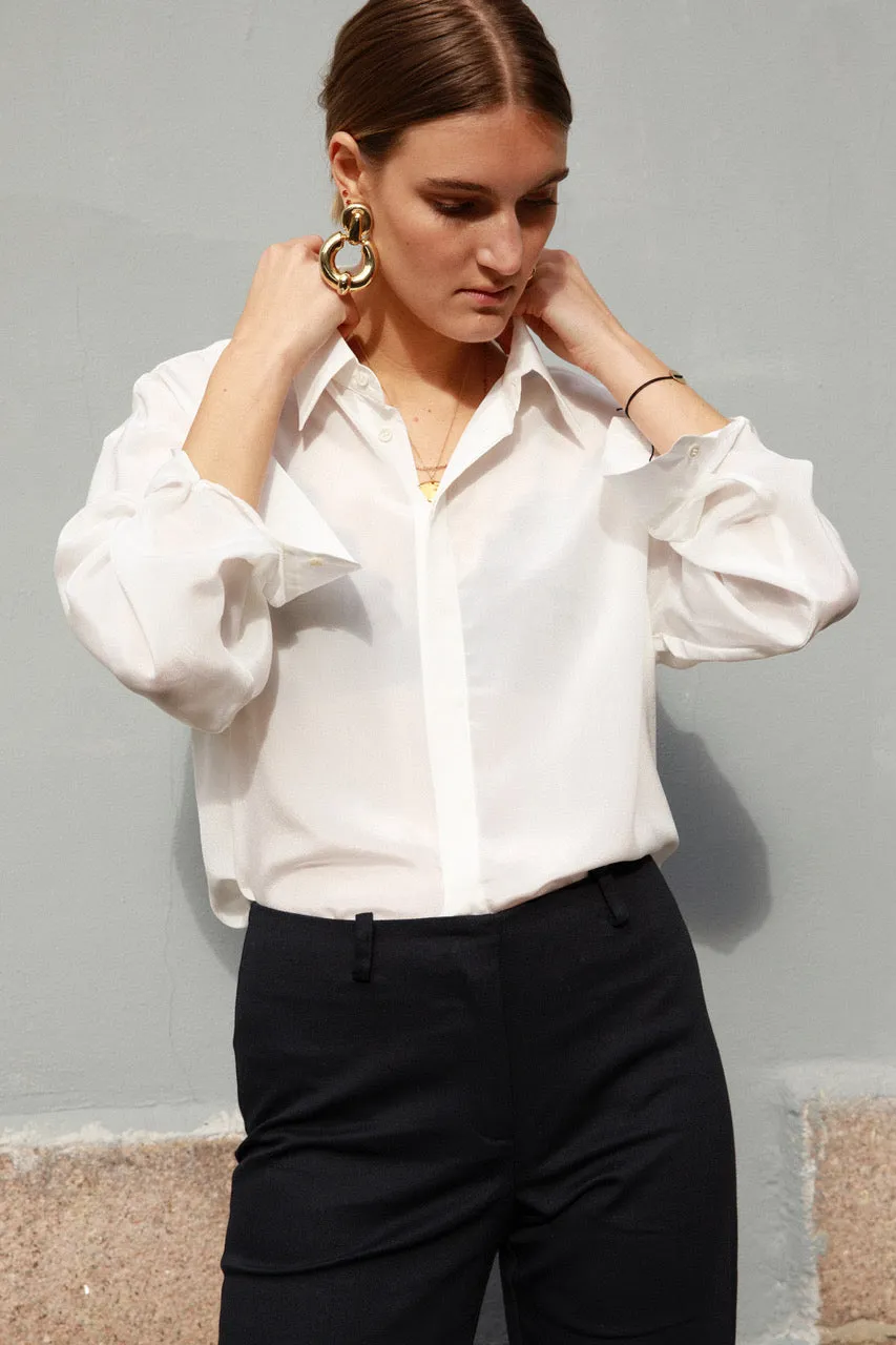 Man Shirt Silk White
