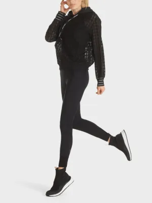 Marc Cain Sports T Black Mesh Hooded Sweatshirt TS 44.17 J49 COL 900