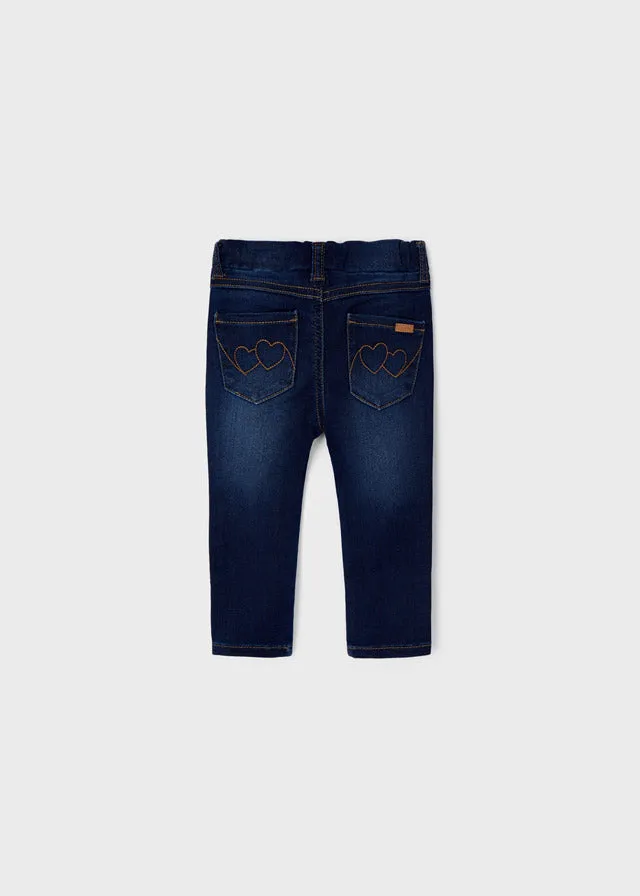 Mayoral Baby Girls Jeans In Colour Superoscur (Dark Navy) : Size 6m to 24m