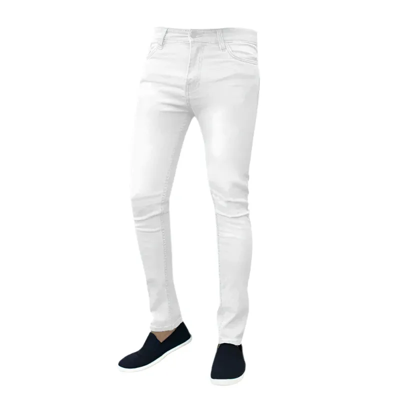 Men's Black Slim Fit Jeans - High Stretch Business Denim Trousers, Vintage Casual Skinny Joggers for Autumn Work & Daily Wear