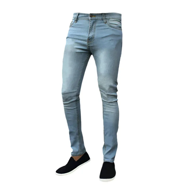 Men's Black Slim Fit Jeans - High Stretch Business Denim Trousers, Vintage Casual Skinny Joggers for Autumn Work & Daily Wear