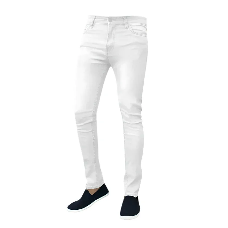 Men's Black Slim Fit Jeans - High Stretch Business Denim Trousers, Vintage Casual Skinny Joggers for Autumn Work & Daily Wear