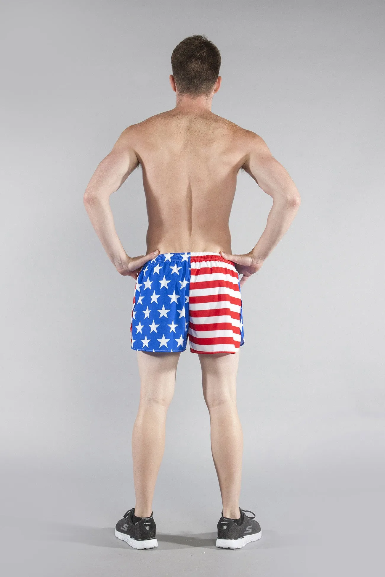 Men's Printed 3" Half Split Shorts - American Flag