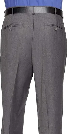 Mens Slim fit Dress Pants Flat-Front - Modern Formal Business Wrinkle Free No Iron - Charcoal
