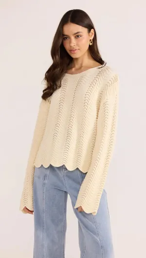 MINKPINK | Brooke Crochet Wave Sweater