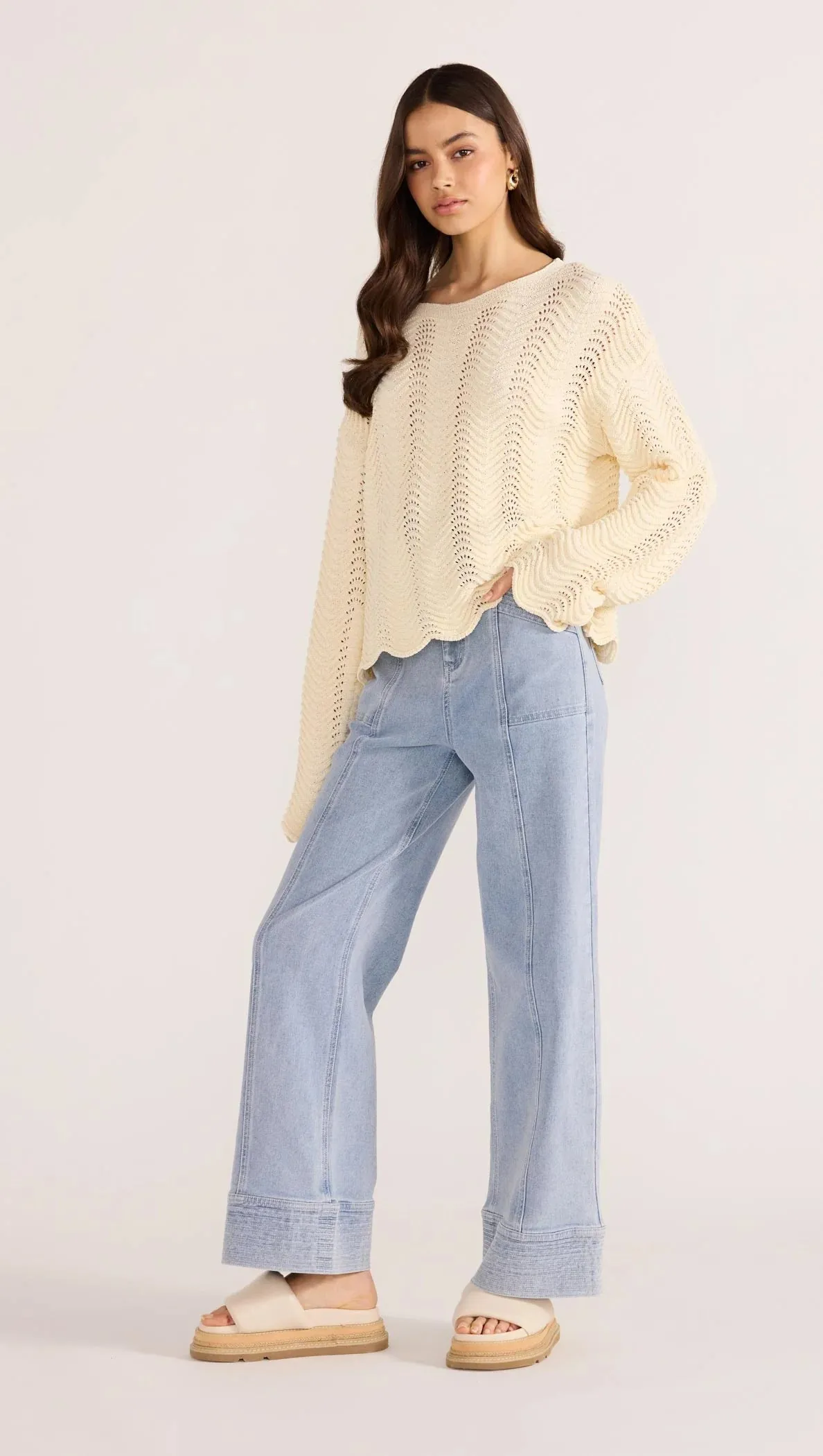 MINKPINK | Brooke Crochet Wave Sweater