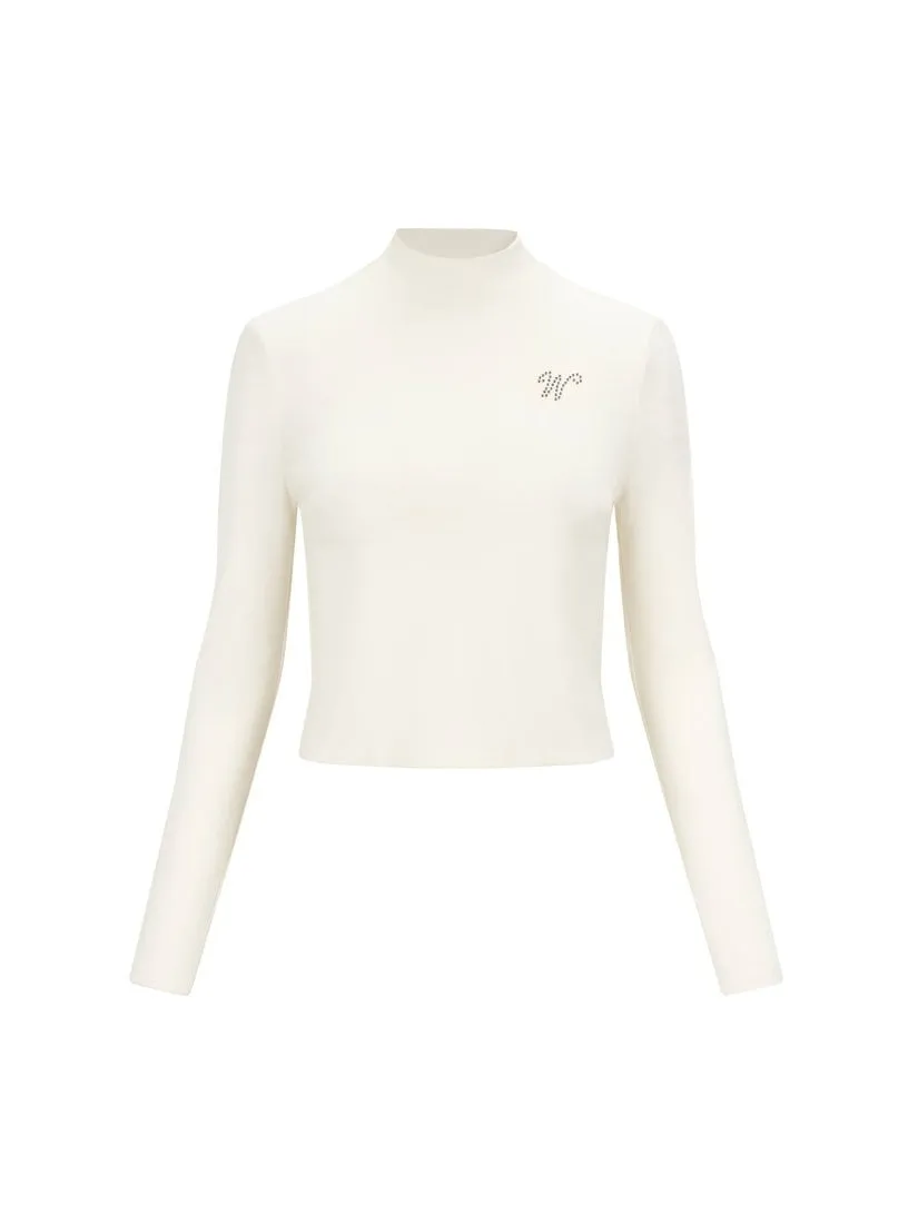 Mock-Neck Simple Ctopped Bijou Cutsew