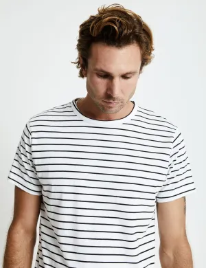 Mr Simple Breton Stripe Tee in Black/White Stripes