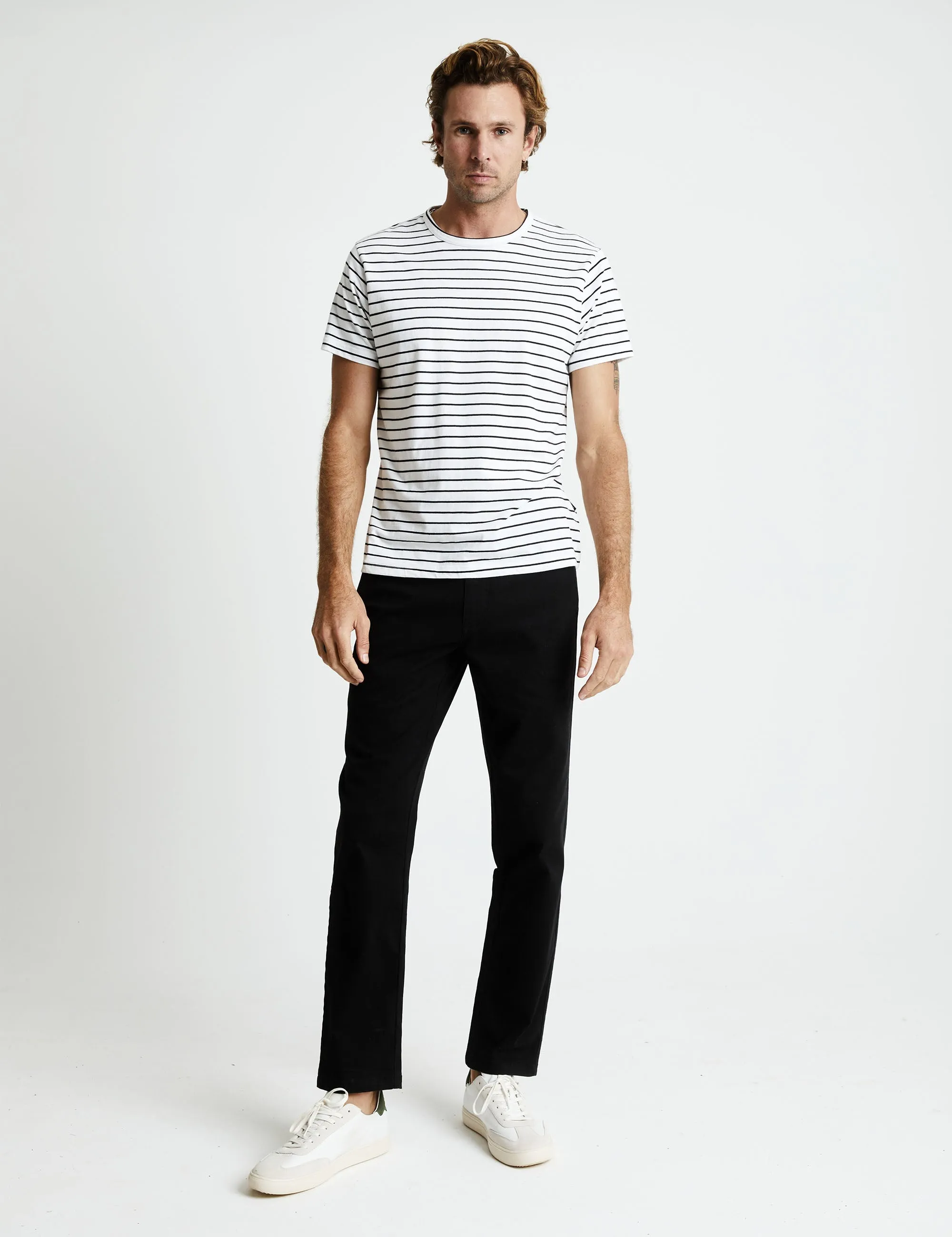 Mr Simple Breton Stripe Tee in Black/White Stripes