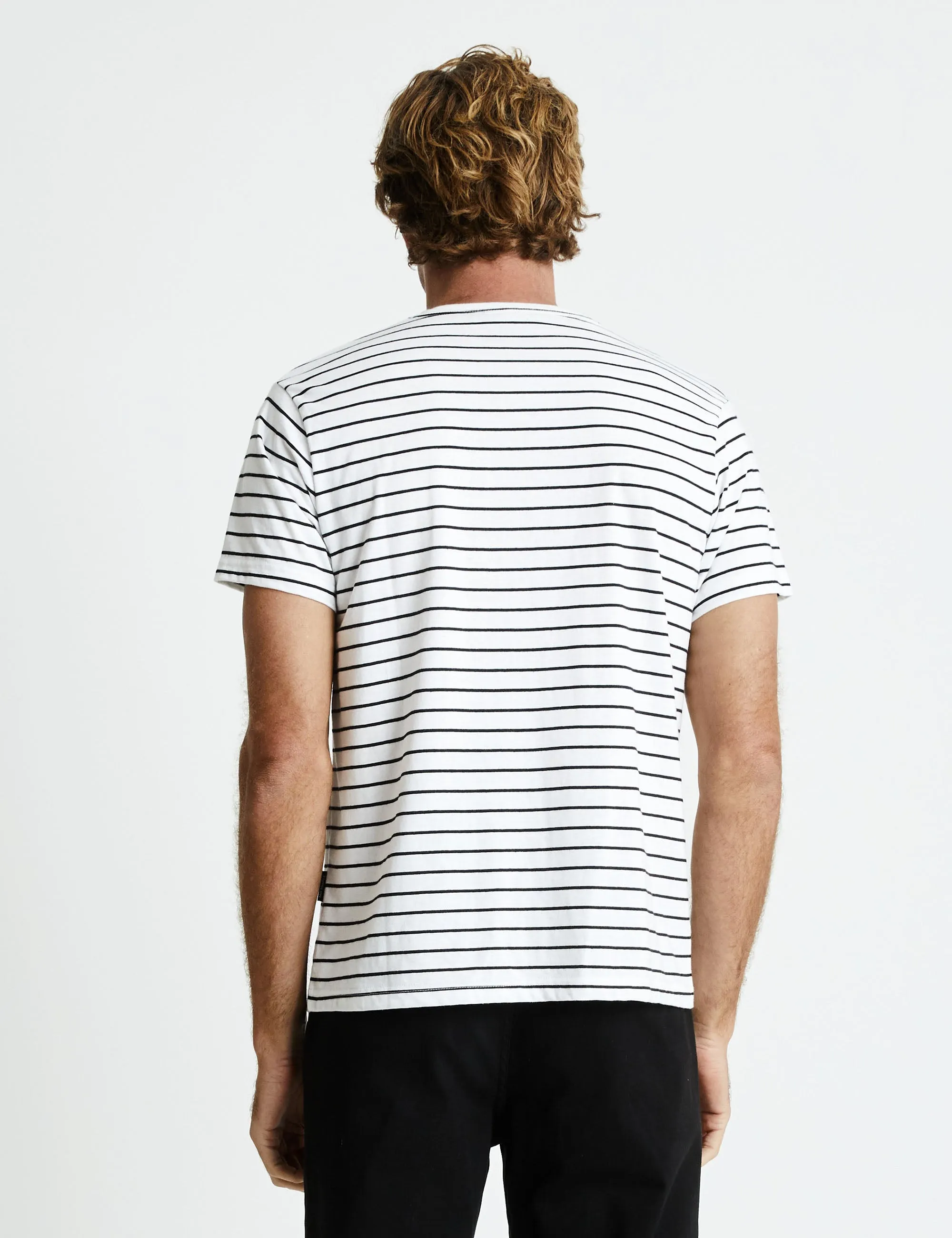 Mr Simple Breton Stripe Tee in Black/White Stripes