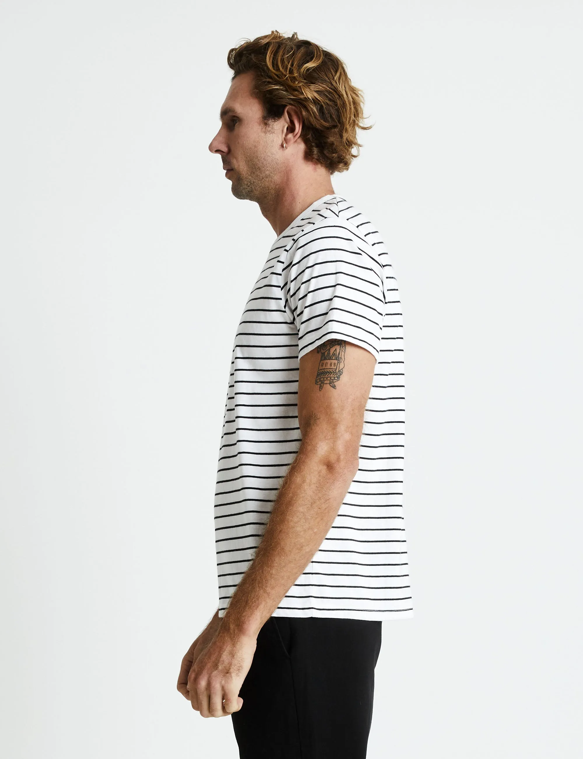 Mr Simple Breton Stripe Tee in Black/White Stripes