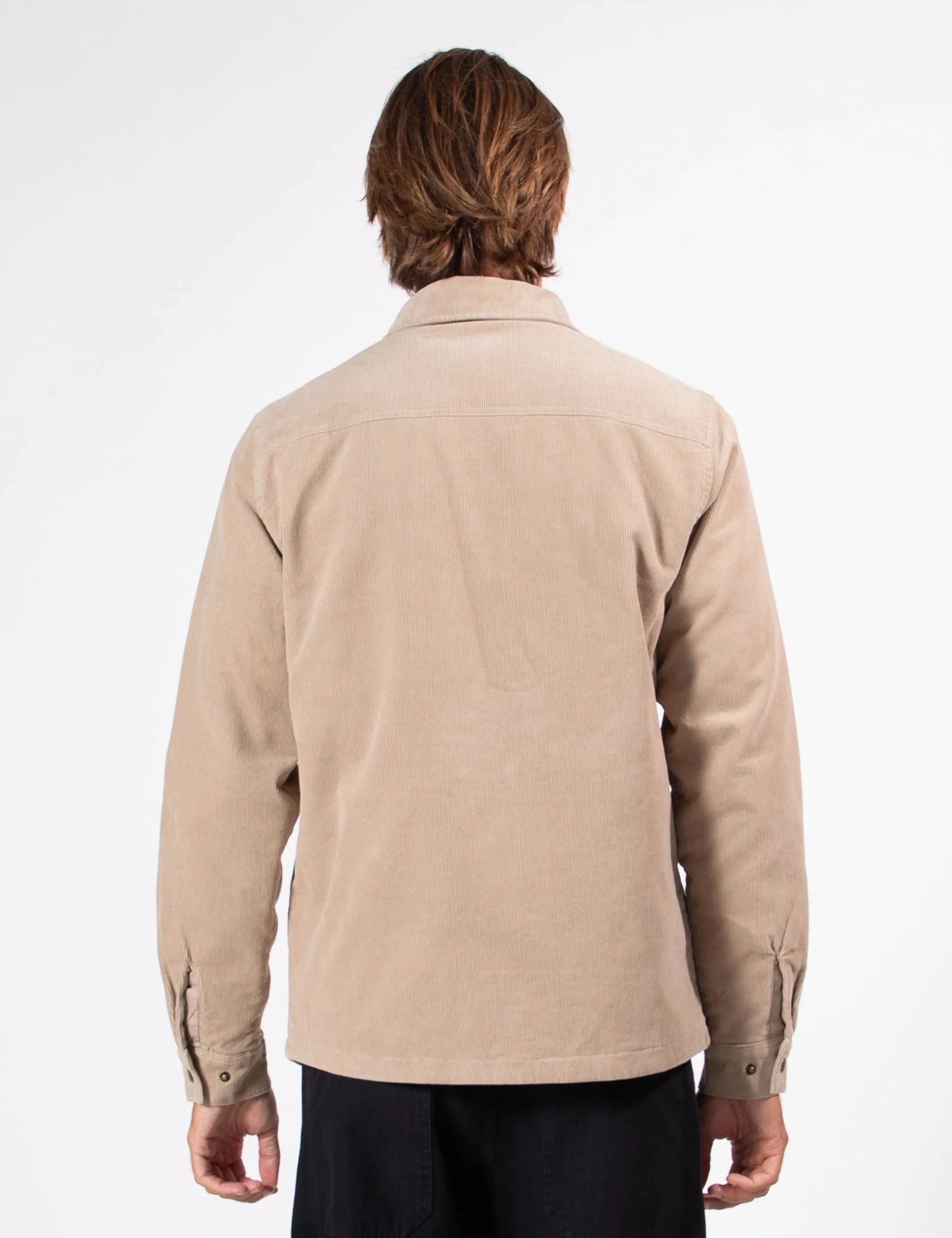 Mr Simple Quilted Cord Jacket in Stone