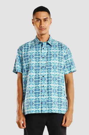 Nusantara Modern Fit Tribal Snow in Delicate Blue