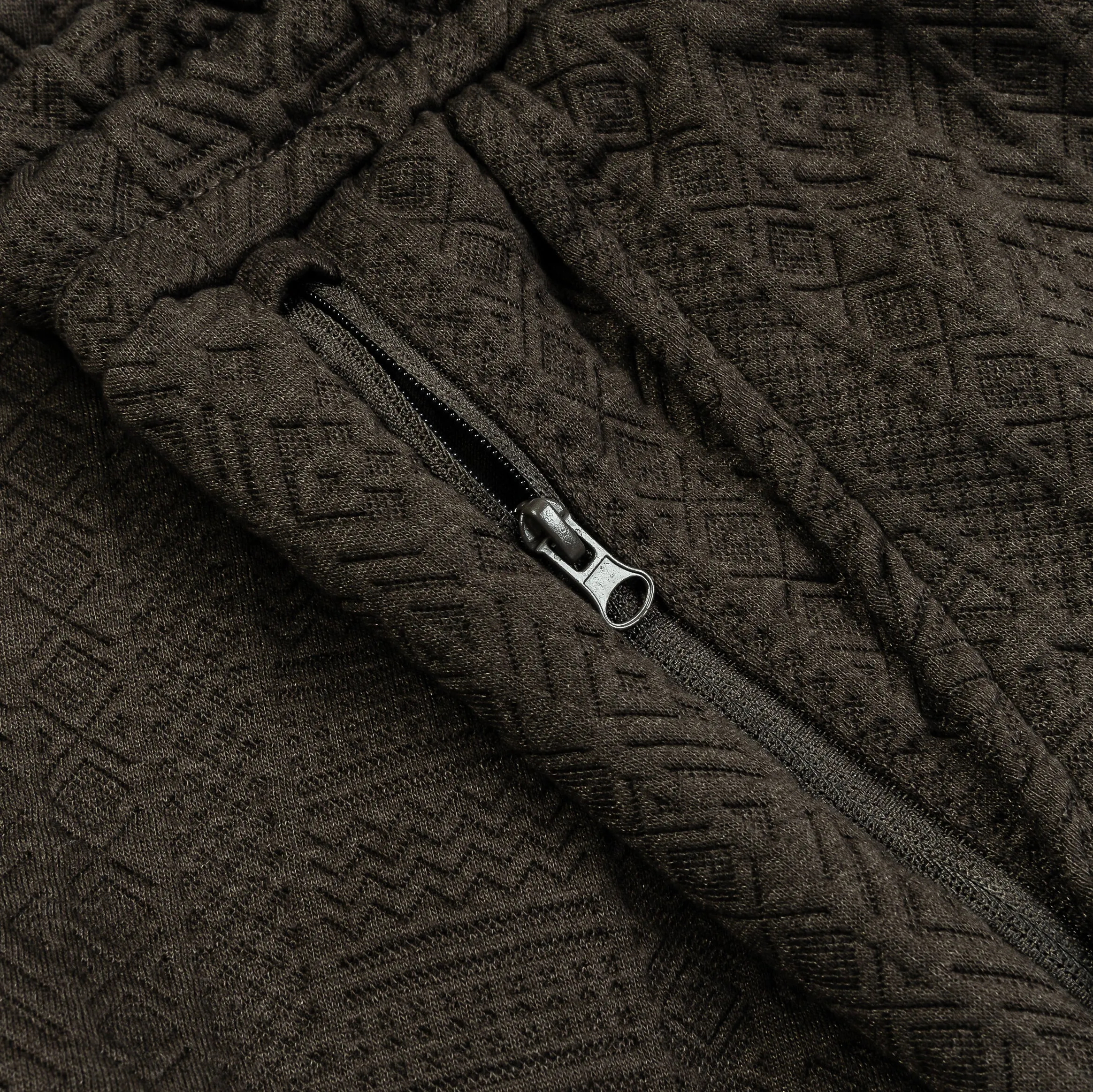 Ornate Jacquard Knit Mens Shorts (Brown)