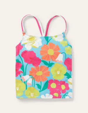 Patterned Tankini Top-Aqua Fabulous Floral