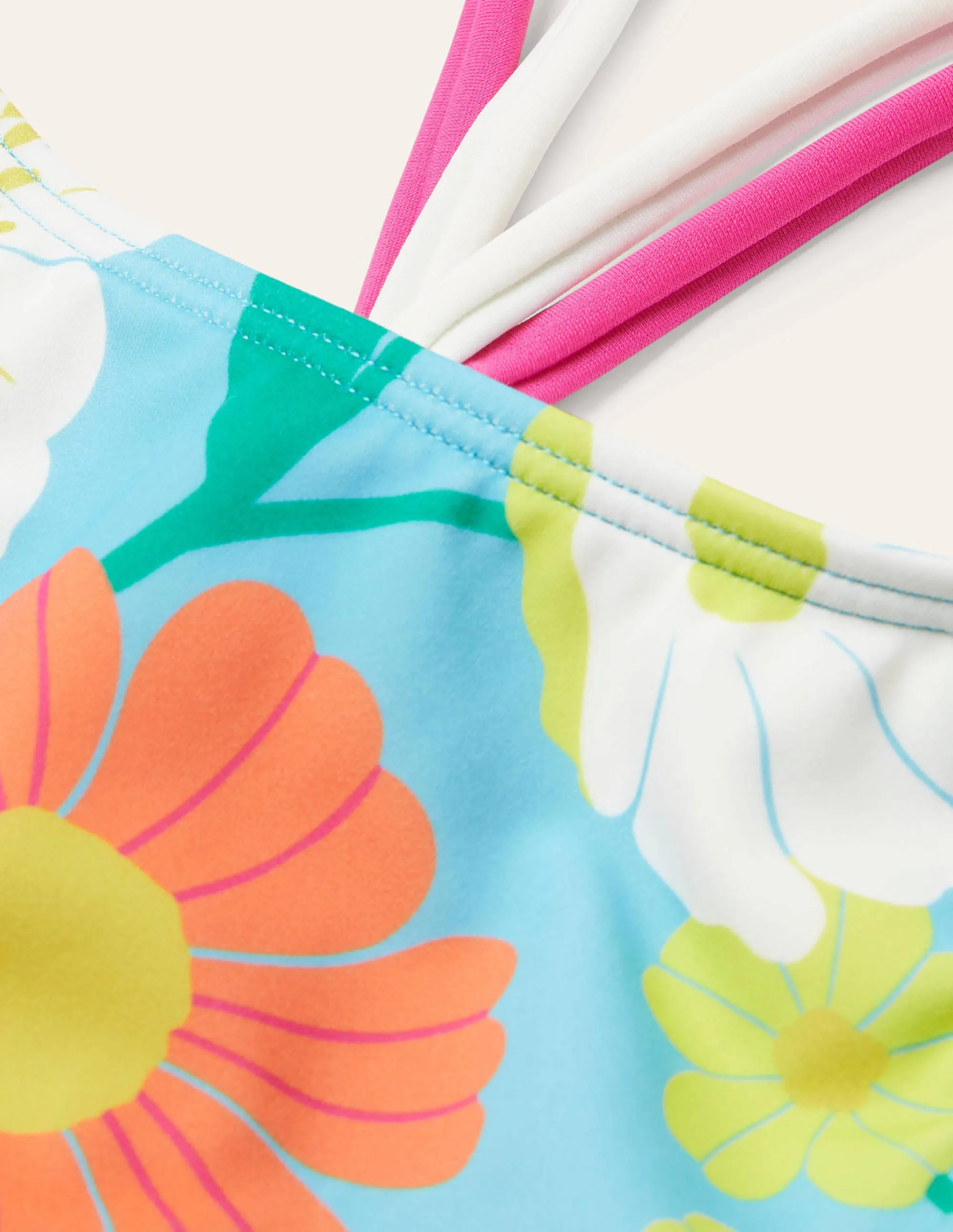 Patterned Tankini Top-Aqua Fabulous Floral