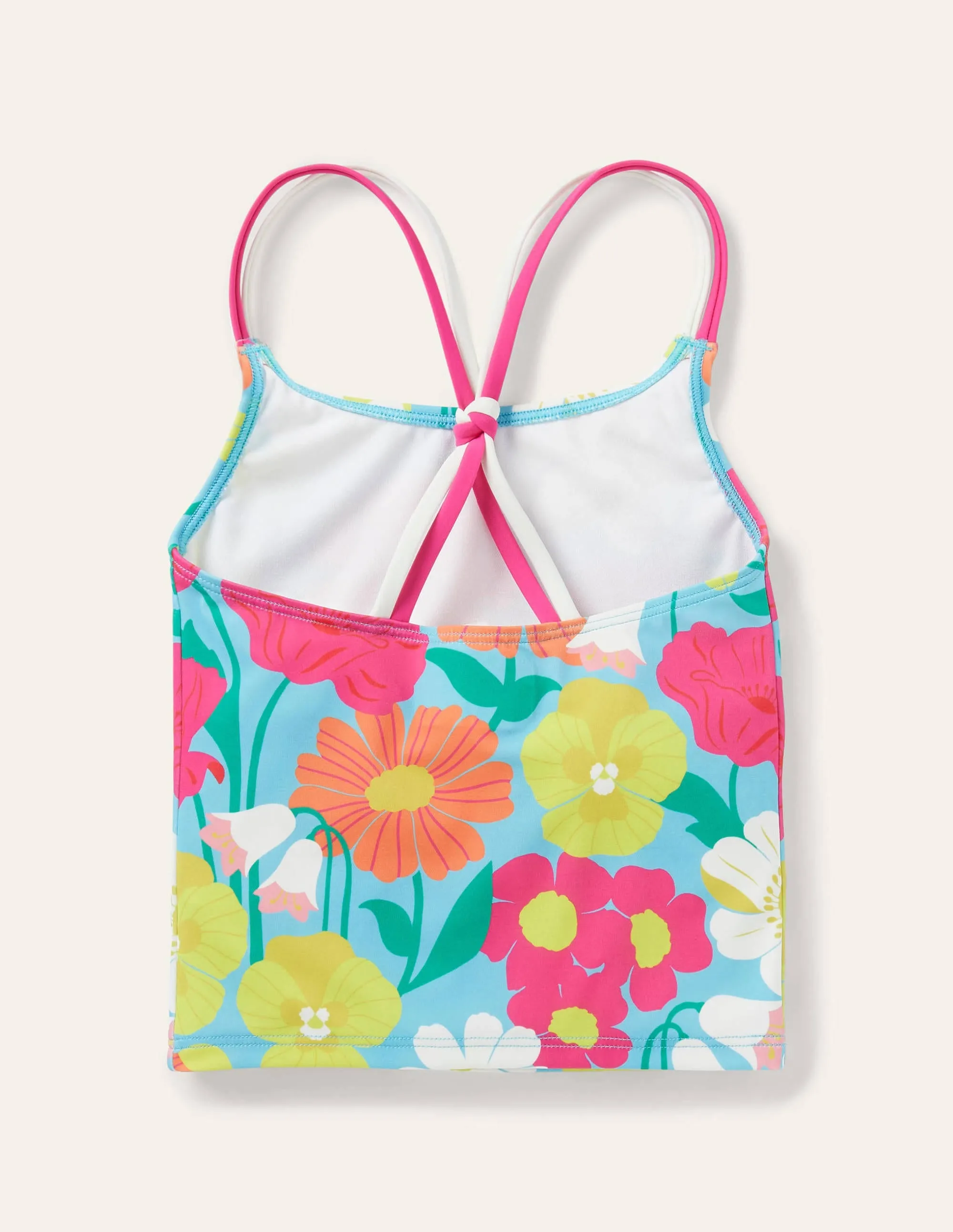Patterned Tankini Top-Aqua Fabulous Floral