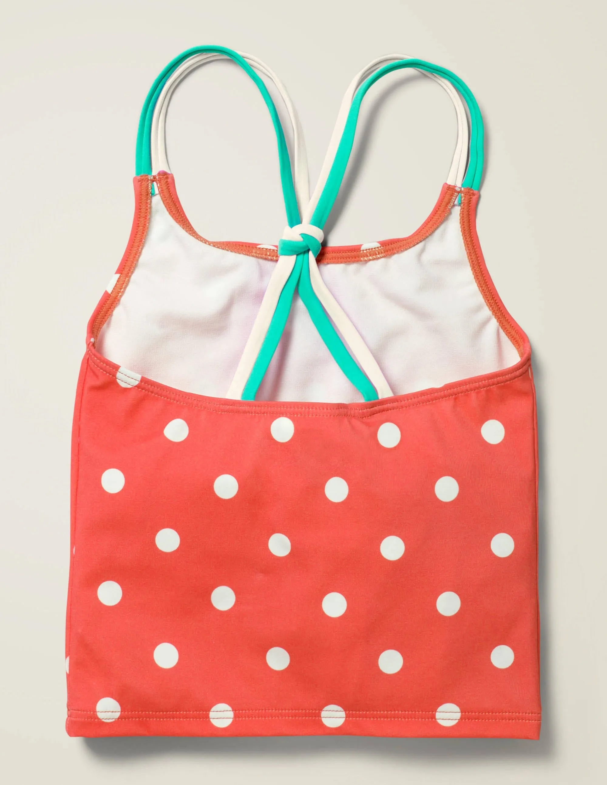 Patterned Tankini Top-Sunset Red/Ivory Spot