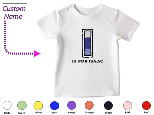 Personalized Kids Tshirt Gift For Toddler Girls with Initials I On Shirt
