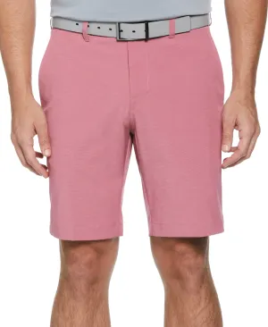 Pga Tour Golf Men's Flat Front 4 Way Stretch 9" Shorts Heather Rose Red Size 36
