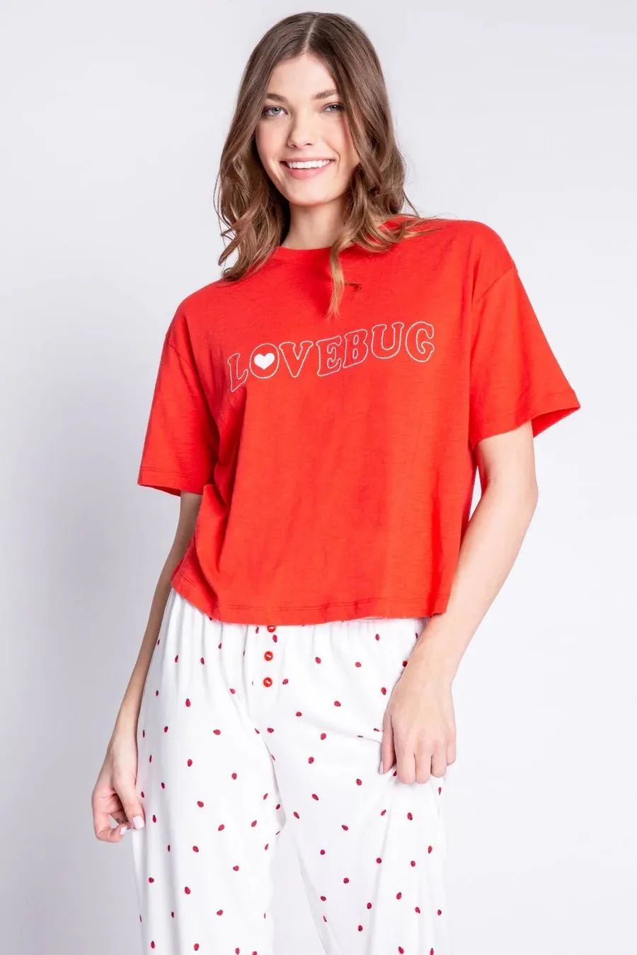 PJ Salvage Lovebug Red Cotton T-Shirt
