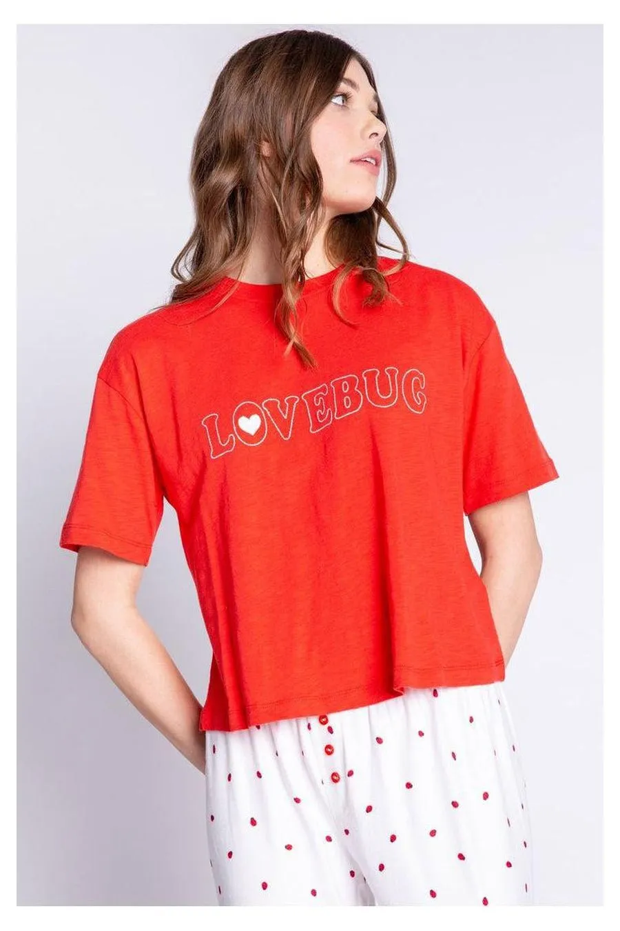 PJ Salvage Lovebug Red Cotton T-Shirt