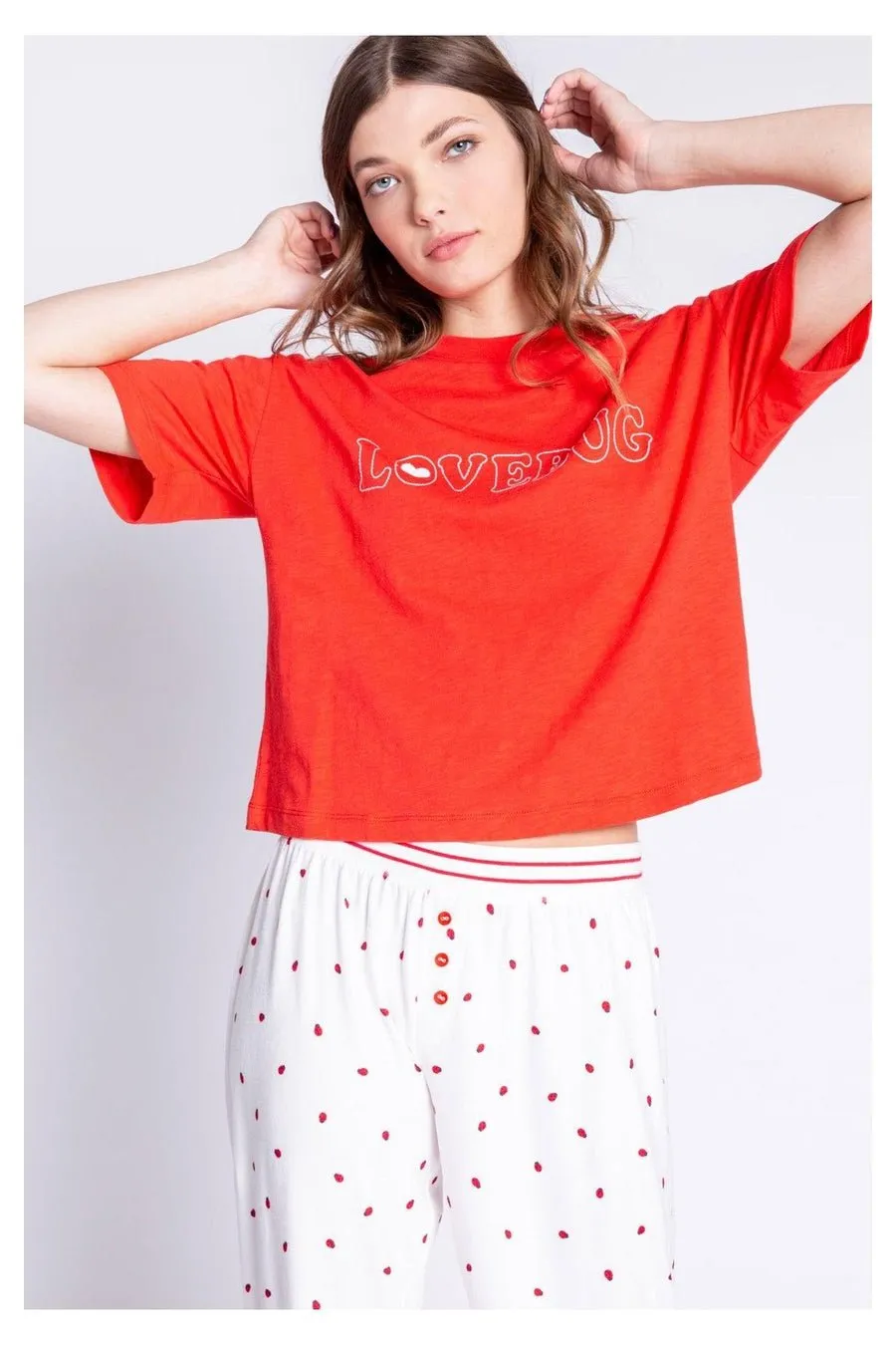 PJ Salvage Lovebug Red Cotton T-Shirt