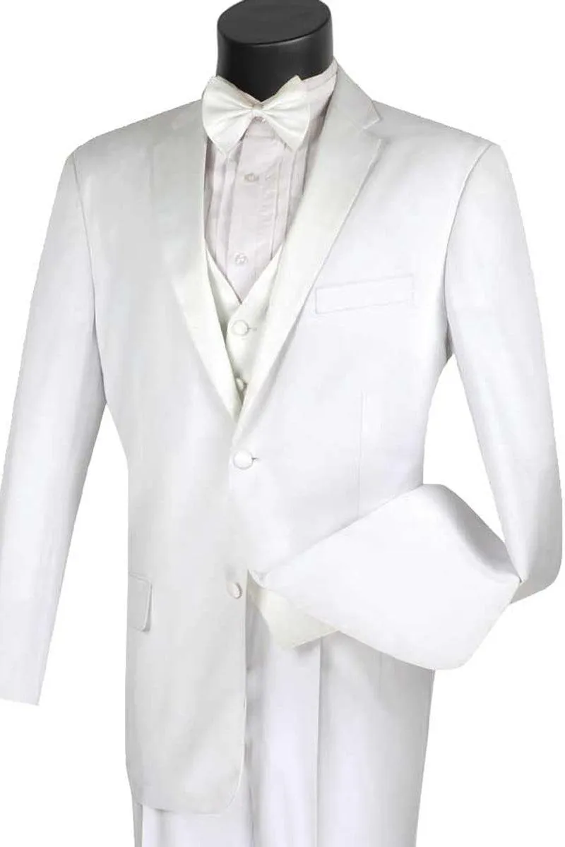 "Elevate Your Formal Style: Vinci White Classic Tuxedo Vest for Prom and Weddings"