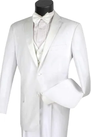 "Elevate Your Formal Style: Vinci White Classic Tuxedo Vest for Prom and Weddings"
