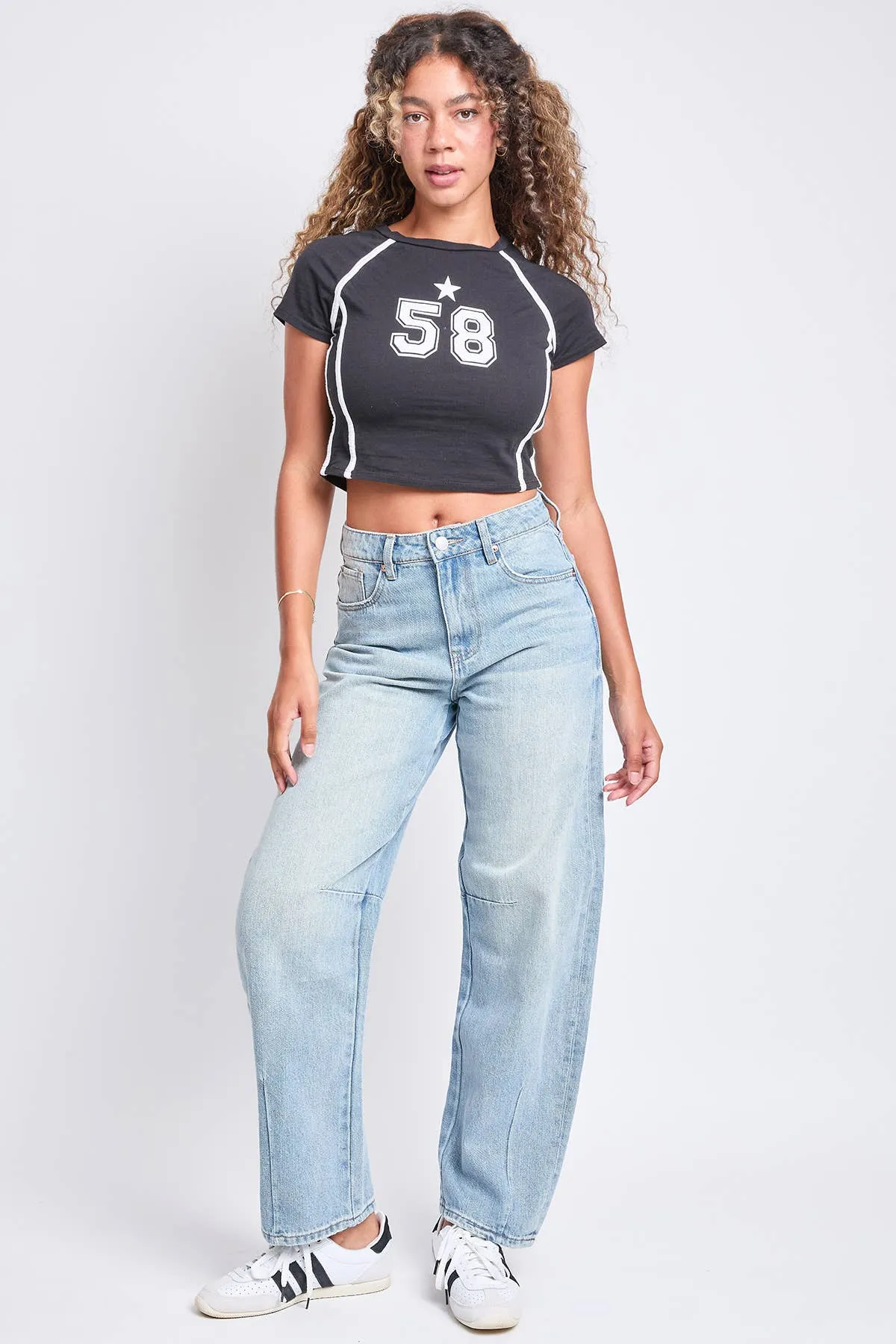 Relaxed Fit Detailed Barrel Rigid Jeans