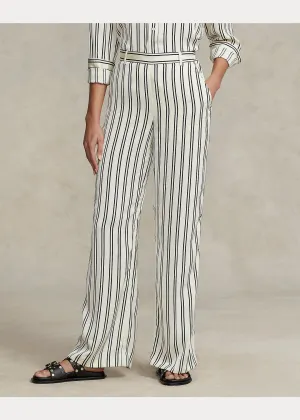 RL Striped Satin Wide-Leg Pant