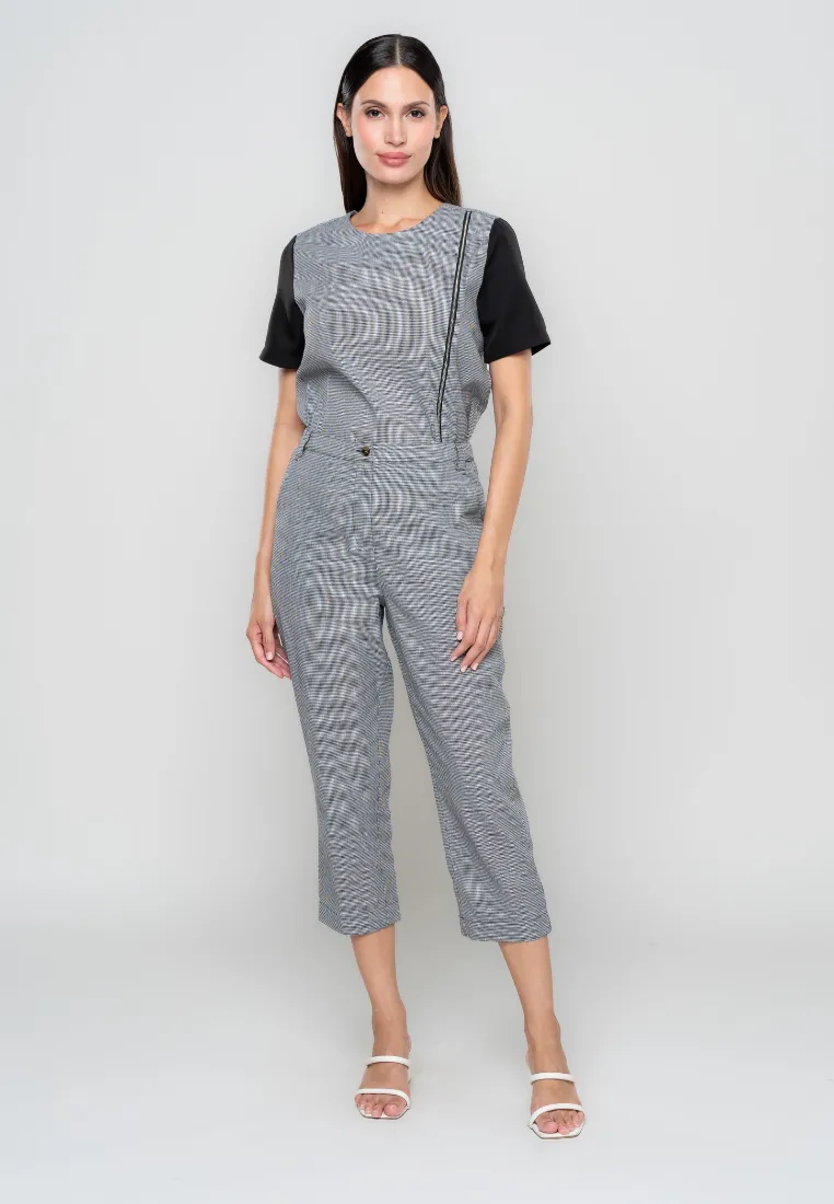 Sabrina Houndstooth Cropped Square Pants