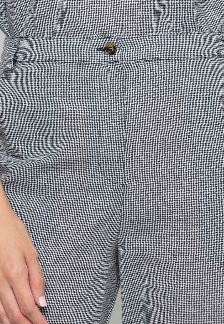 Sabrina Houndstooth Cropped Square Pants