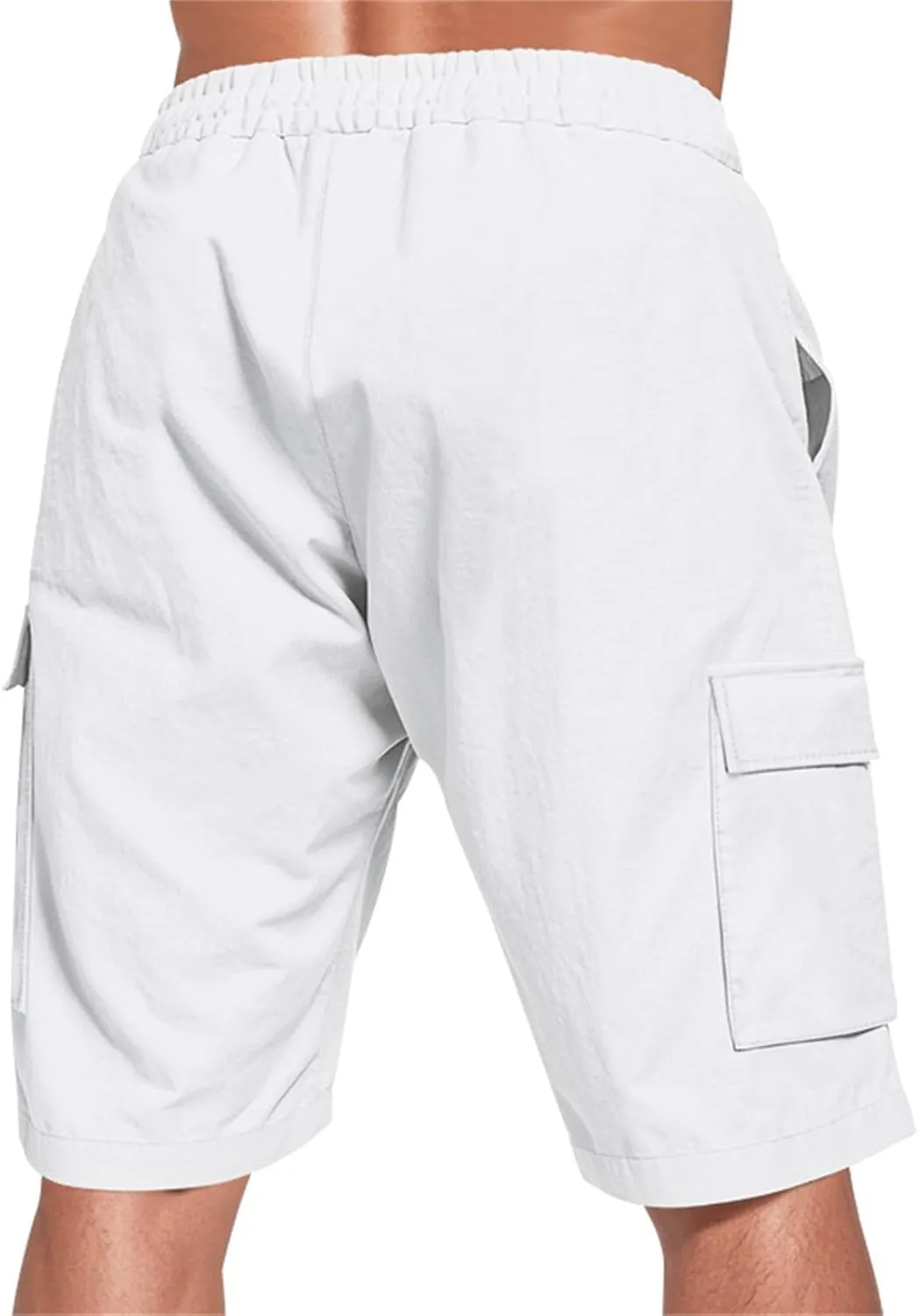 Shorts Men Casual Summer Split Elastic Waist Regular Comfort Solid Color Straight Leg Slacks Running Tactical Shorts