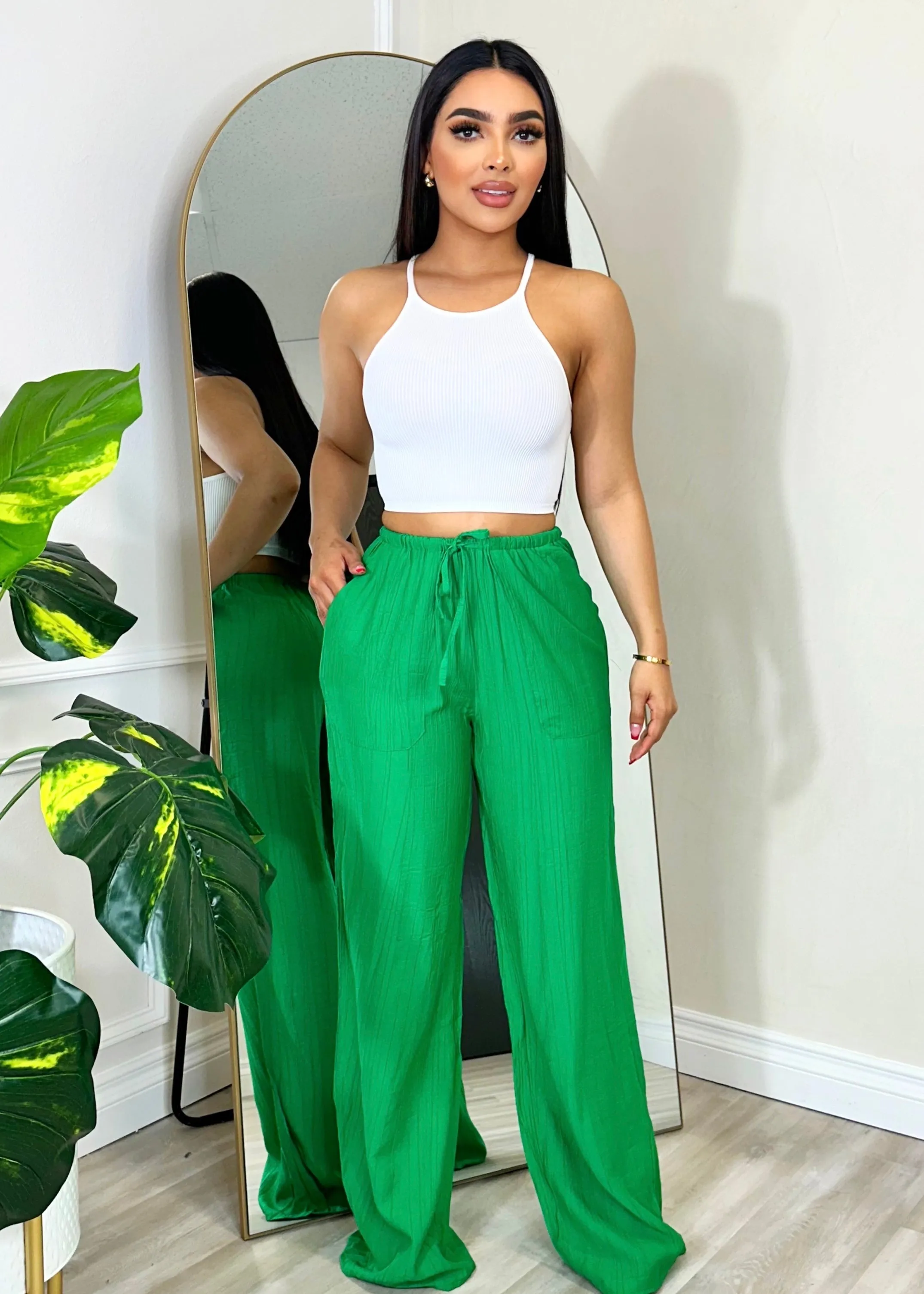 Sidney Linen Pants Green