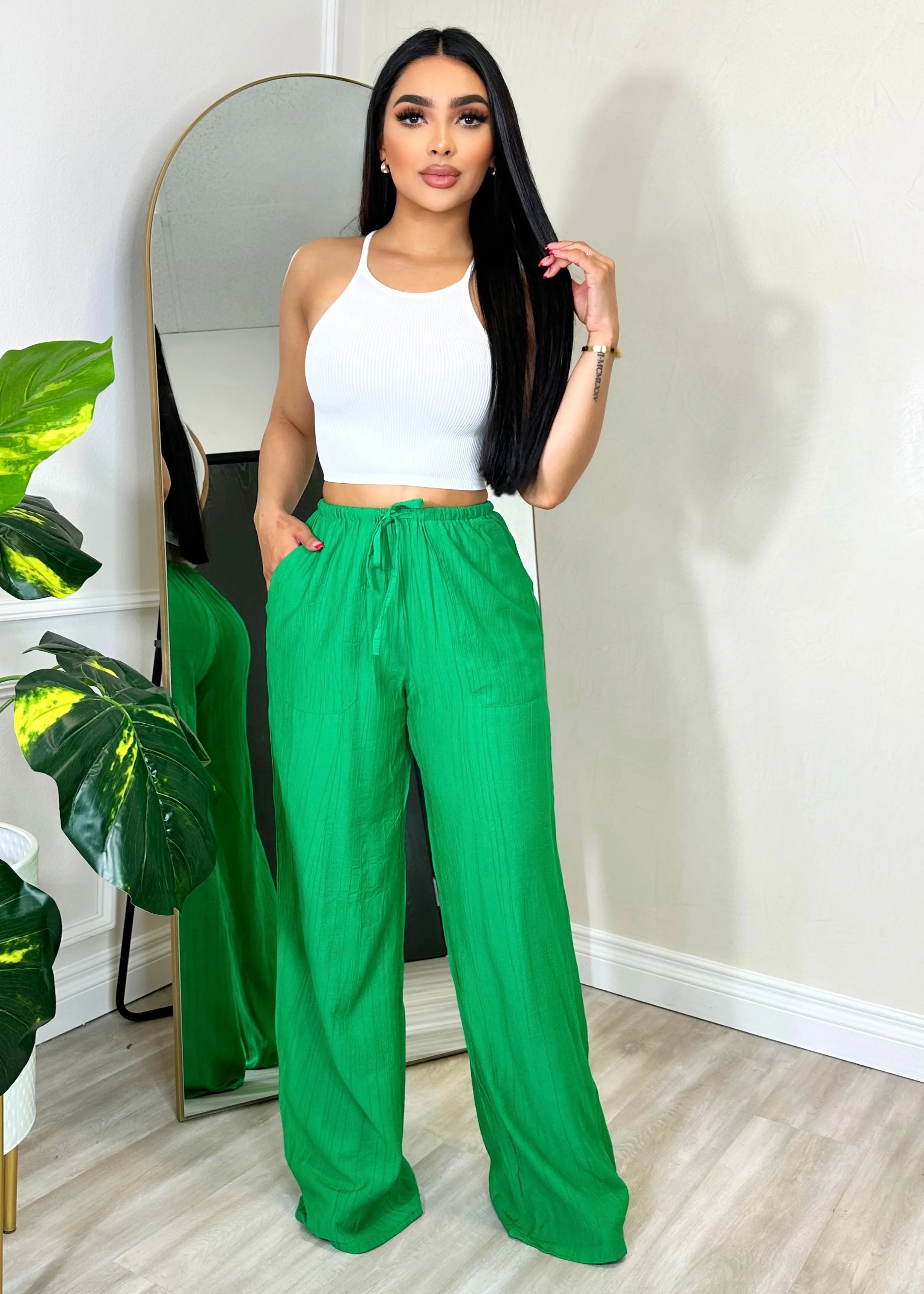 Sidney Linen Pants Green