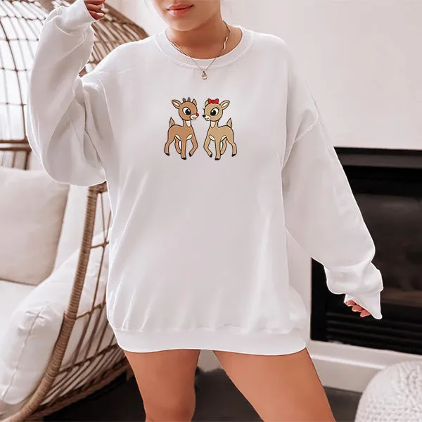 Simple and Cute Reindeer Sweatshirt
